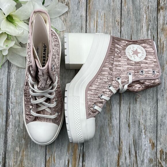 Converse Chuck 70 De Luxe Heel Hightop Satin Boots Shoes SneakersSize 7.5 - Picture 1 of 16